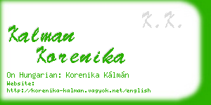 kalman korenika business card
